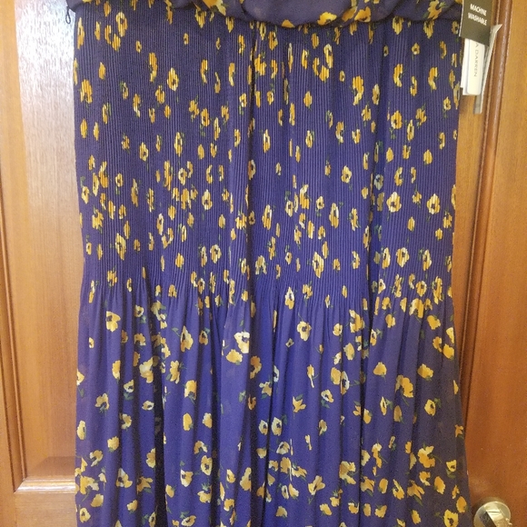 Sandra Darren short sleeve pleated midi floral dress size 12 - Picture 2 of 12